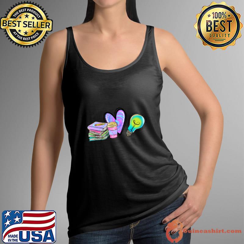 Teachers Make the World Brighter Tie Dye Books T-Shirt Tank Top