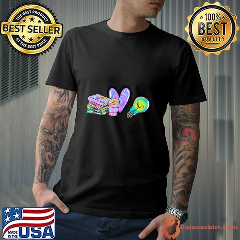 Teachers Make the World Brighter Tie Dye Books T-Shirt