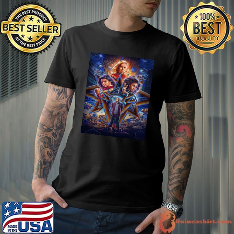Textless Poster For The Marvels Captain Marvel Monica Rambeau Ms Marvel And Nick Shirt