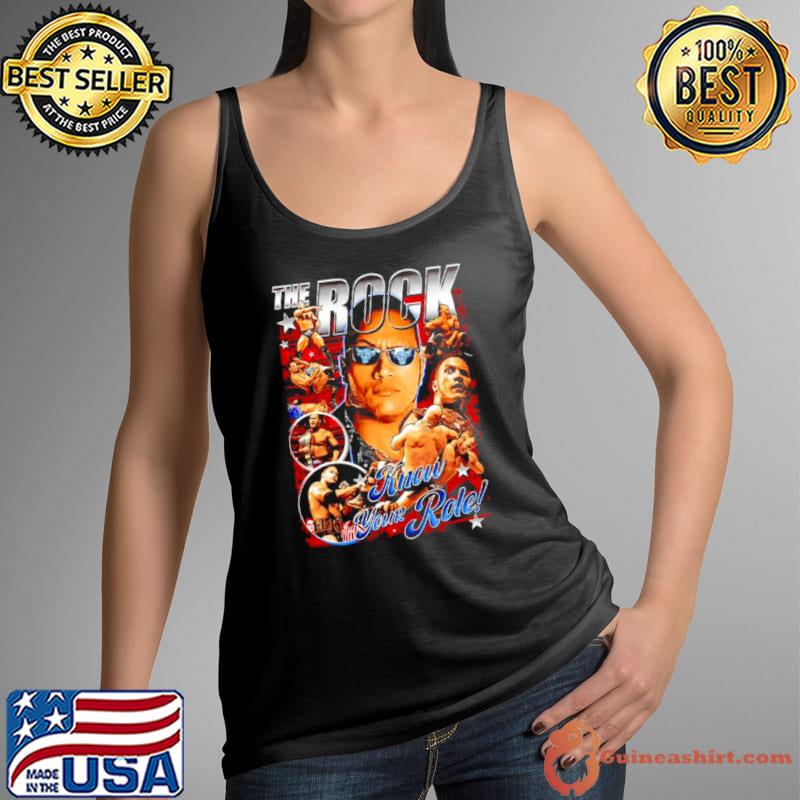The Rock Tee Shirt Dwayne Johnson WWF WCW AEW ECW Pro Wrestling s Tank Top