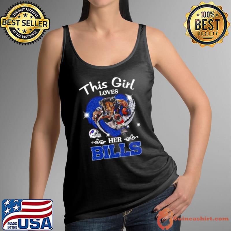 This Girl Loves Her Buffalo Bills Mascot Diamond Heart Shirt