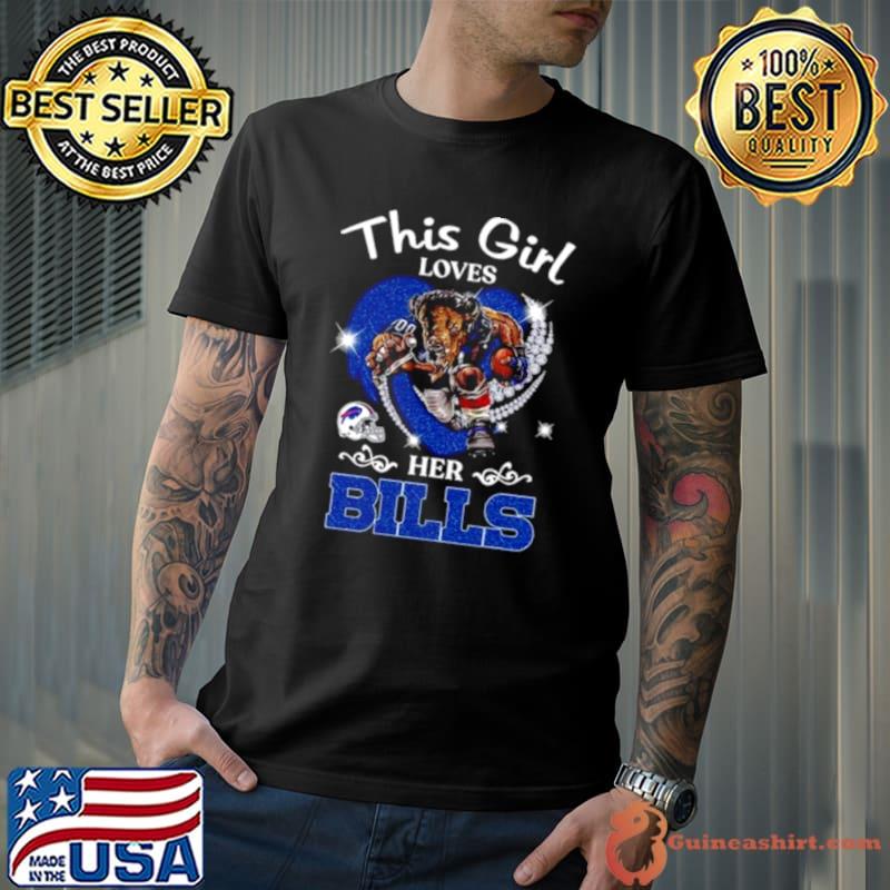 This Girl Loves Her Buffalo Bills Mascot Diamond Heart Shirt Unisex
