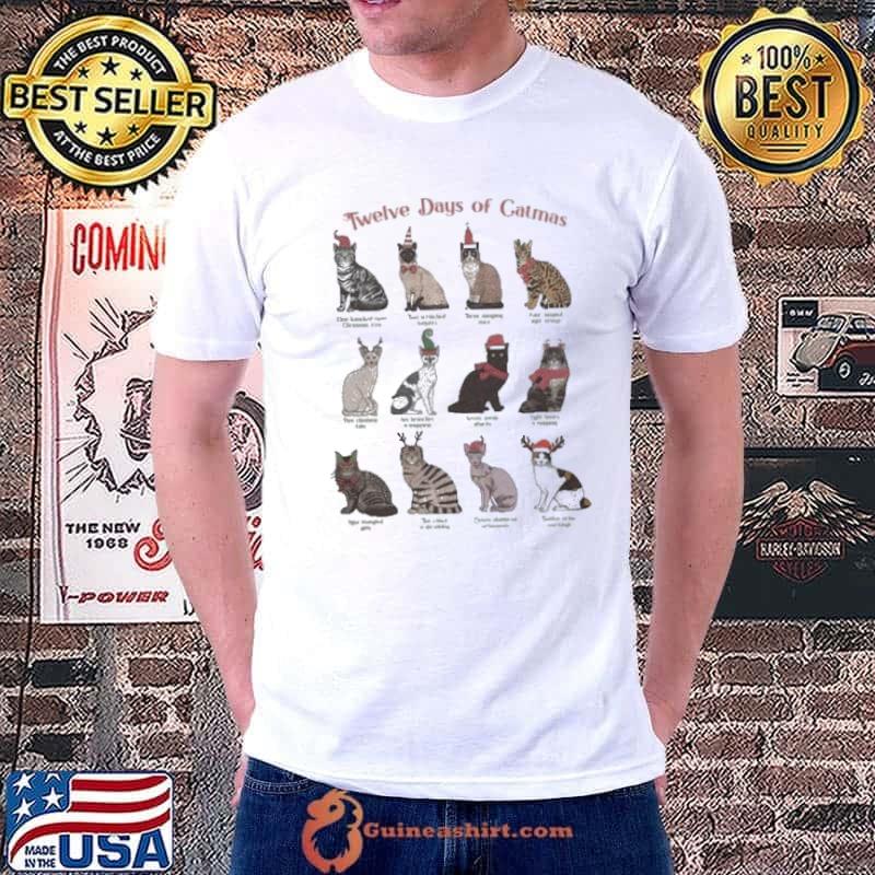 Twelve Days Of Catmas Cats Xmas shirt