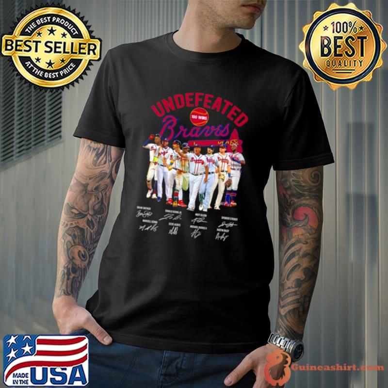 Undefeated Perfect 100 Wins Atlanta Braves Baseball Signatures Shirt