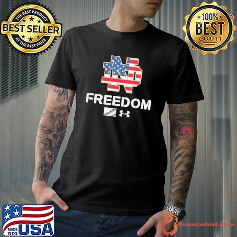 Under armour navy notre dame fighting irish freedom flag performance Shirt