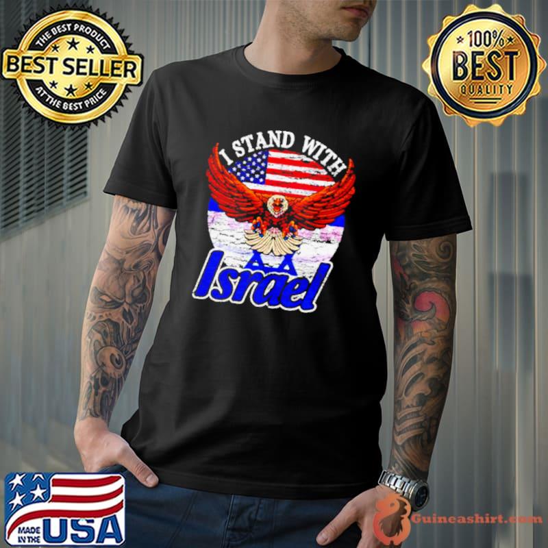 USA eagle stand with Israel retro shirtUSA eagle stand with Israel retro shirt
