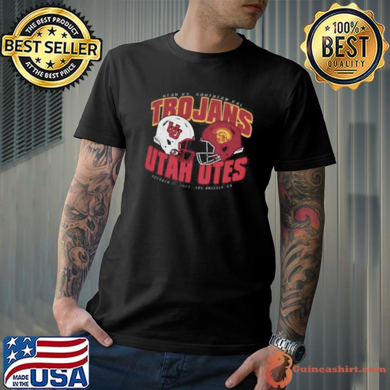 Usc Trojans Vs Utah Utes 2023 Unisex Dueling Helmet Shirt