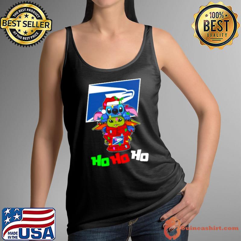 USPS Santa Stitch Yoda Ho Ho Ho Christmas Shirt Tank Top