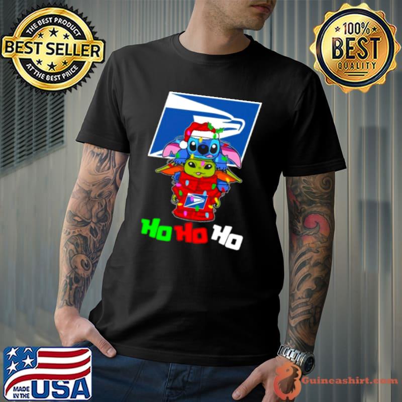 USPS Santa Stitch Yoda Ho Ho Ho Christmas Shirt
