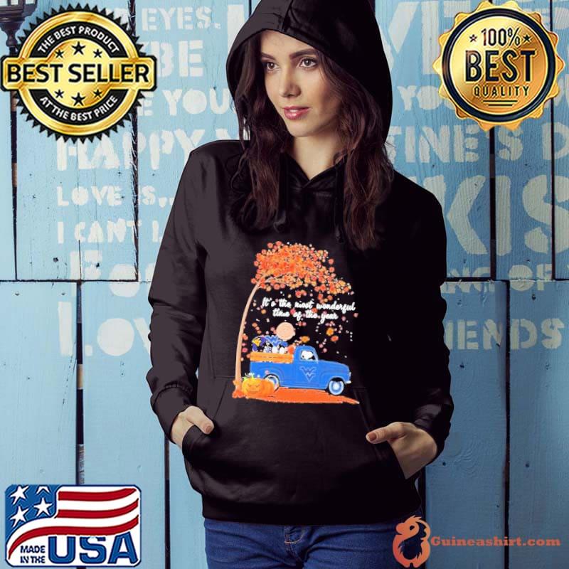 West Virginia Football X Peanuts Snoopy And Charlie Brown It’s The Most Wonderful Time Of The Year Shirt Hoodie