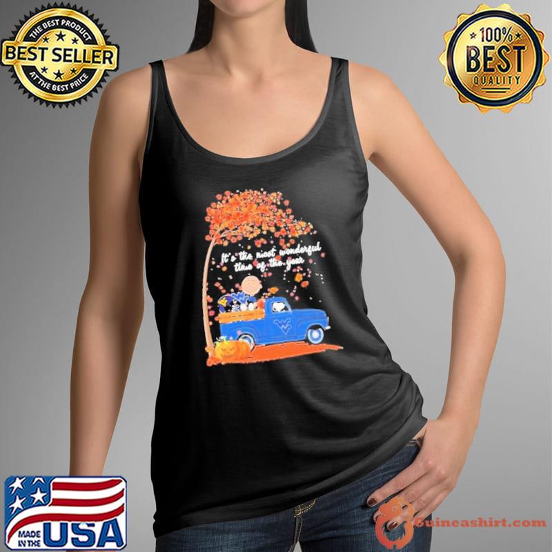 West Virginia Football X Peanuts Snoopy And Charlie Brown It’s The Most Wonderful Time Of The Year Shirt Tank Top