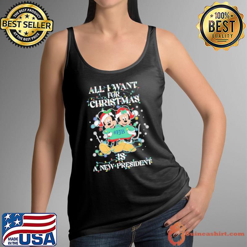 All i want for christmas is a new president lights mickey hat s Tank Top