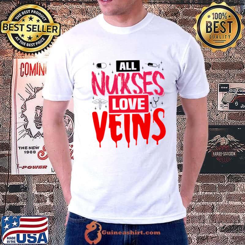 All Nurses Love Veins Halloween Nurse Vampire T-Shirt