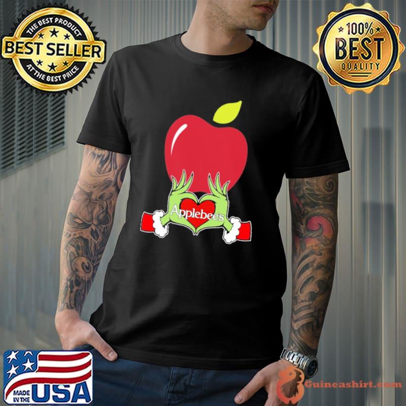 Applebee's symbol hand grinch heart merry xmas shirt