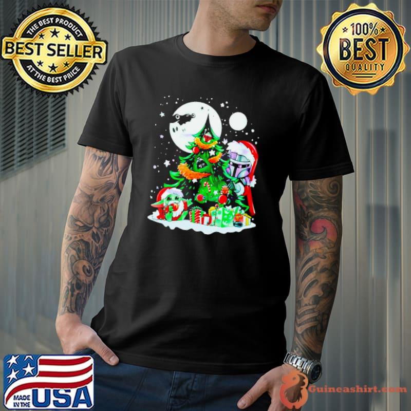 Baby Yoda and Darth Vader Star Wars Christmas tree shirt