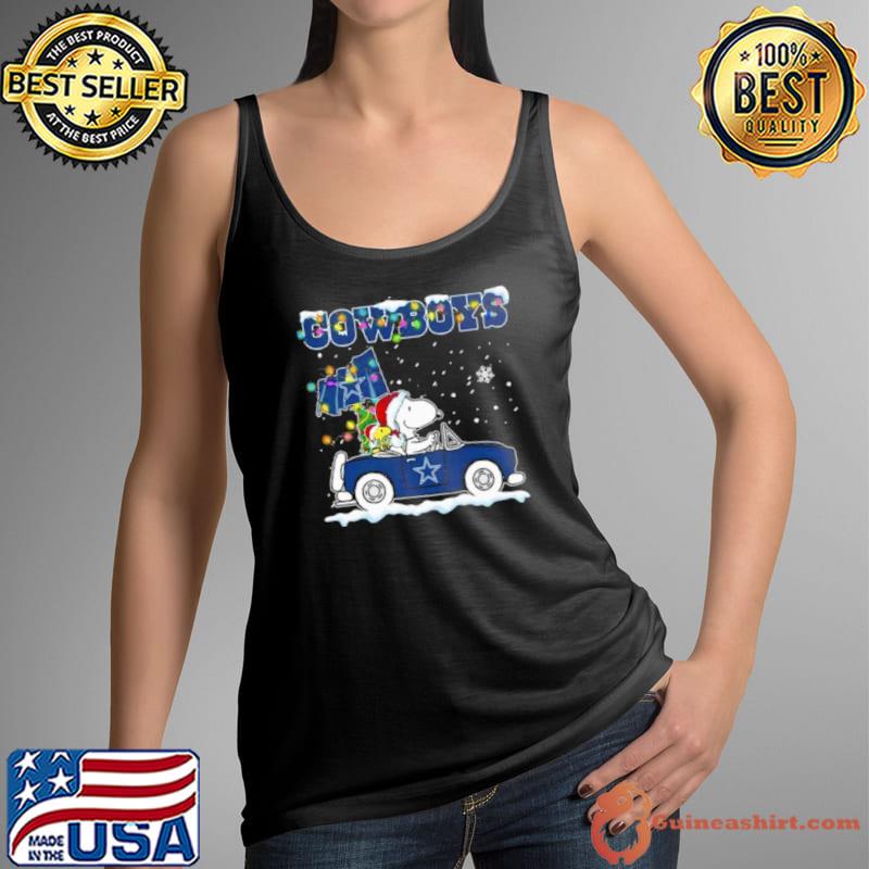 Best peanuts Snoopy And Woodstock Drive Car Dallas Cowboys Christmas s Tank Top