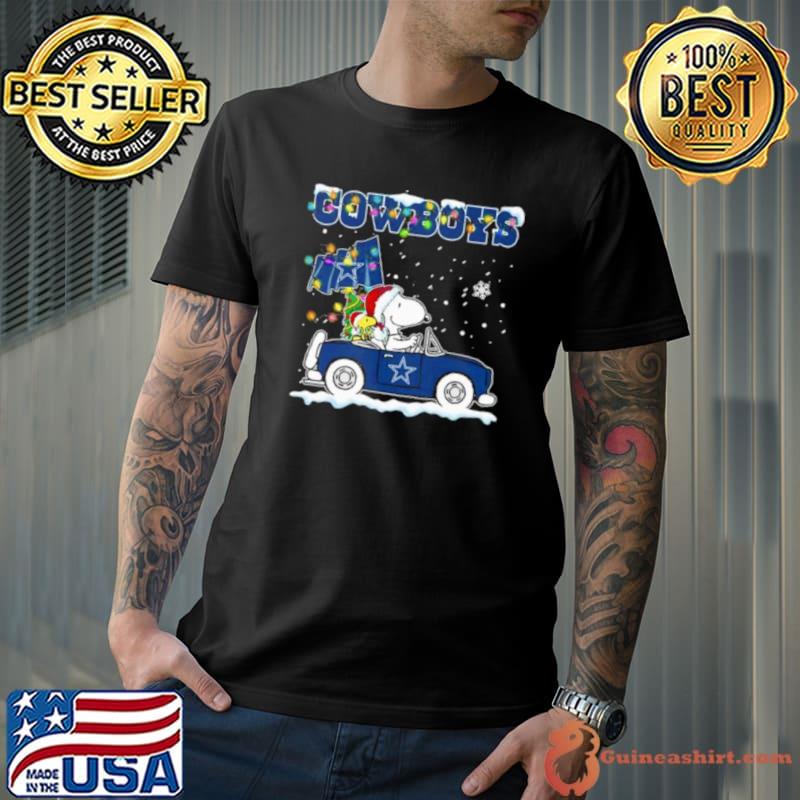 Best peanuts Snoopy And Woodstock Drive Car Dallas Cowboys Christmas shirt