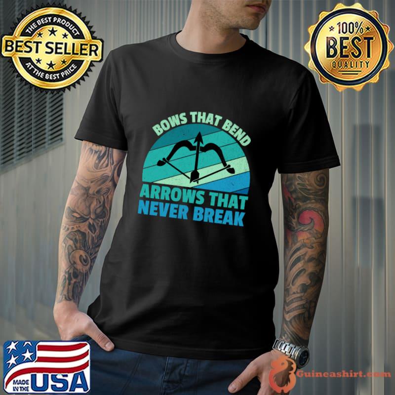 Bows That Bend Arrows That Never Break Traditional Archery Bow Vintage Sunset T-Shirt