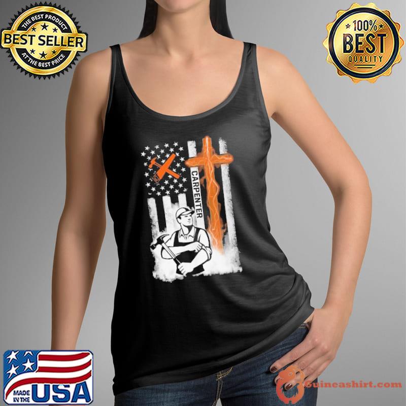 Carpenter Symbol Man American Flag s Tank Top
