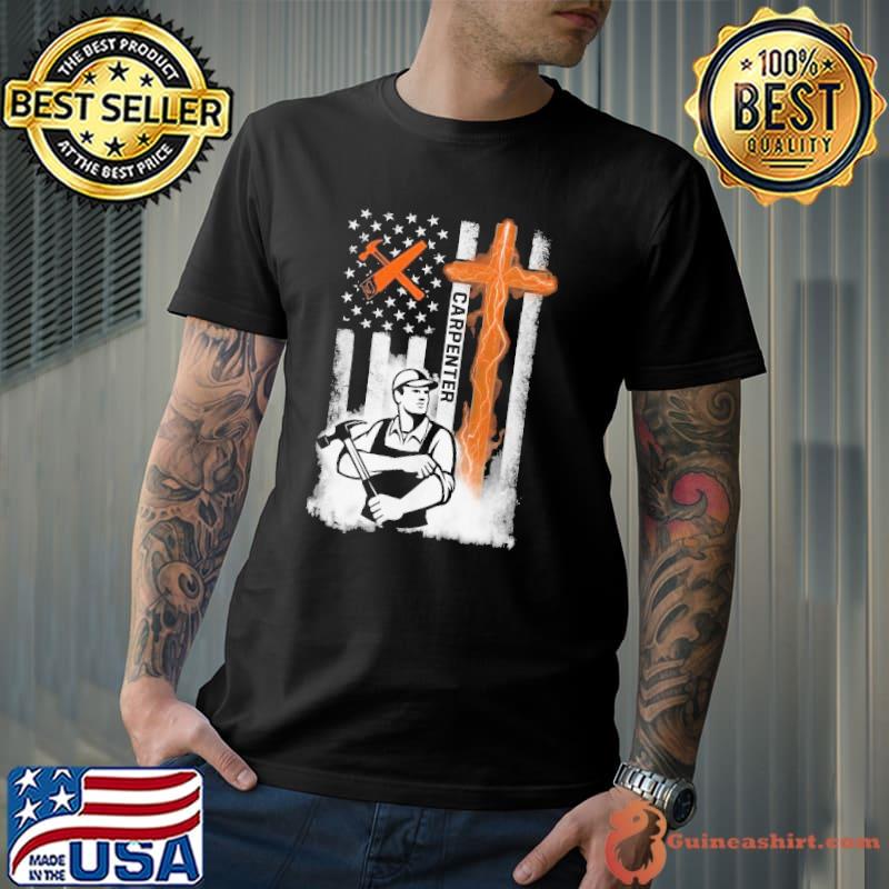 Carpenter Symbol Man American Flag shirt