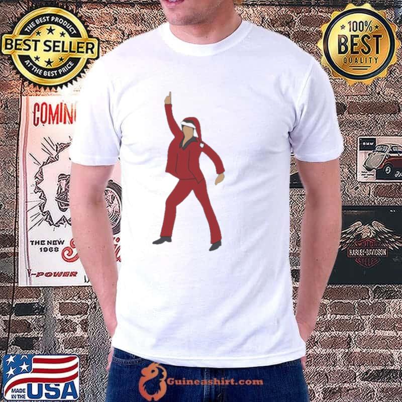 Christmas Disco Fever Santa John Travolta Emoji shirt