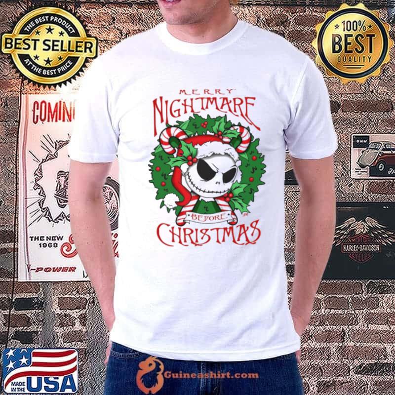 Christmas Jack Skellington Red Candy Cane shirt
