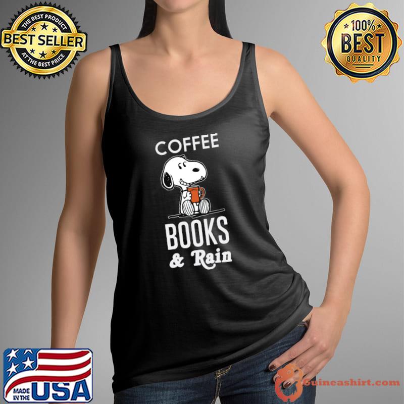 Coffee Books And Rain Snoopy Drink Coffee Merry Christmas T-Shirt Tank Top