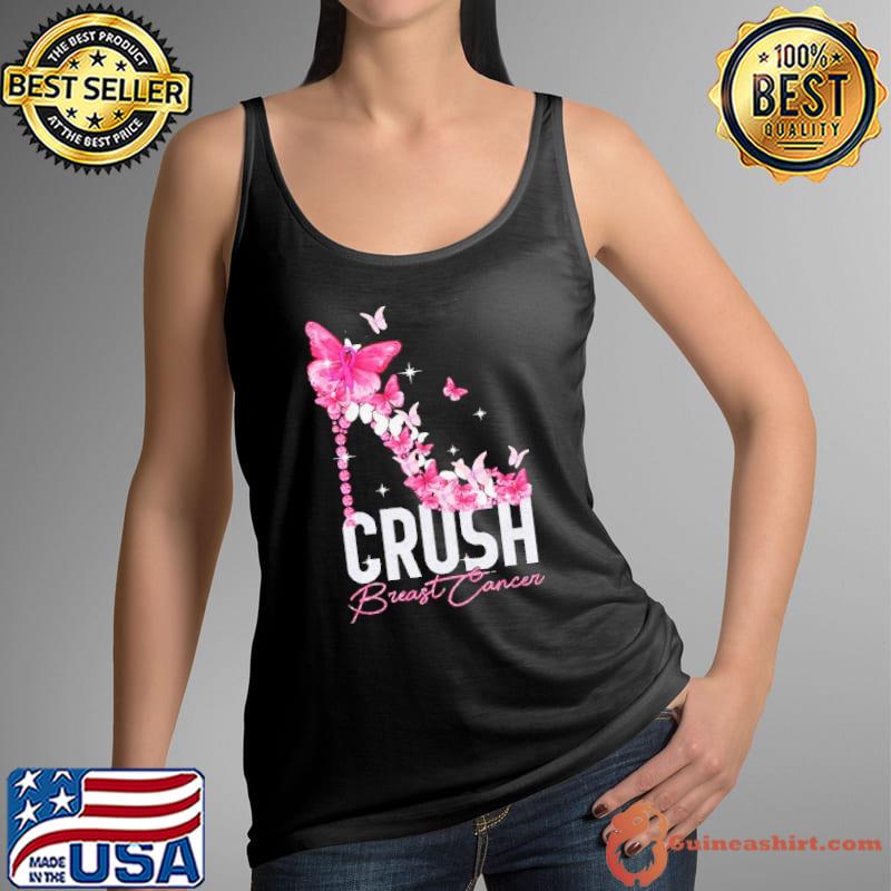 Crush Breast Cancer Awareness High Heel Butterflies s Tank Top