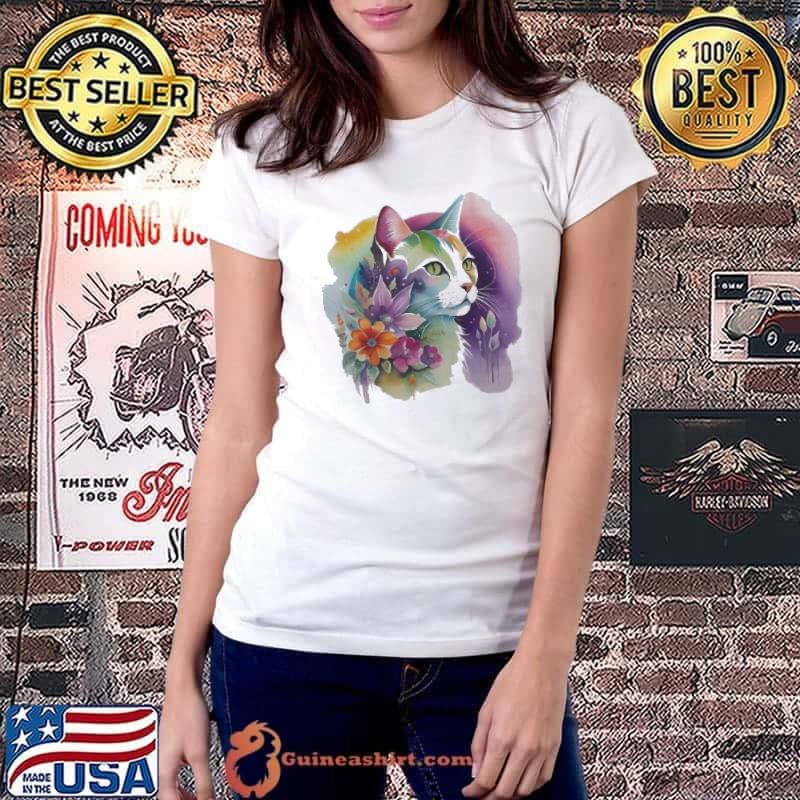 Cute Cosmic Bohemian Cat Classic Shirt Ladiestee