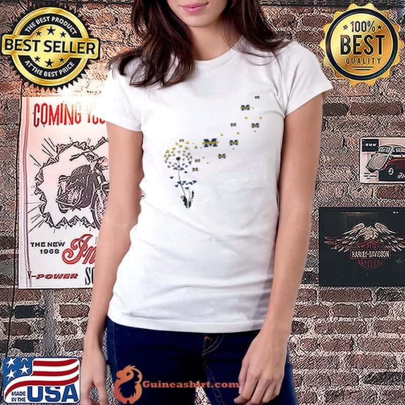 Dandelion Flower Michigan Wolverines Logo Shirt Ladiestee