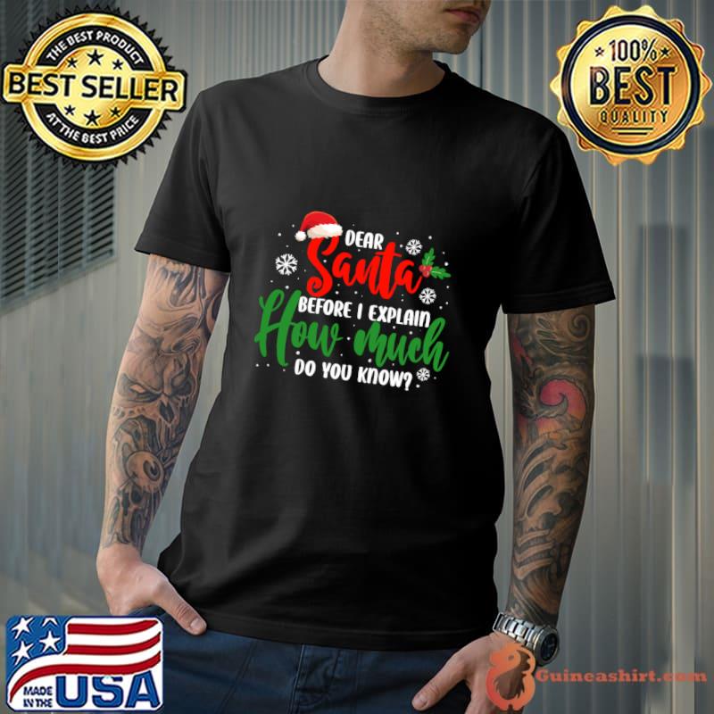 Dear Santa I Can Explain How Much Do You Know Christmas Snows T-Shirt