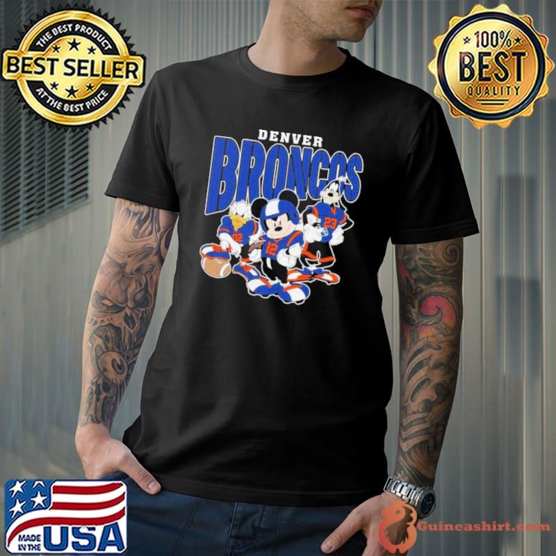 Denver Broncos Football Mickey Donald Duck And Goofy Football Team Vintage Shirt