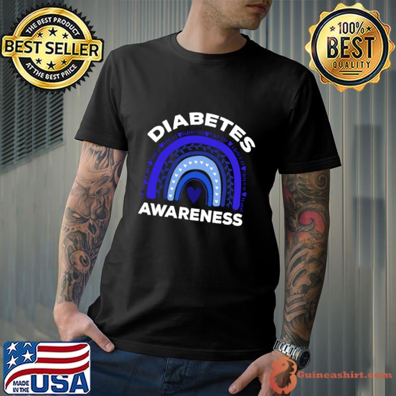 Diabetes Awareness Bleu Rainbow T-Shirt