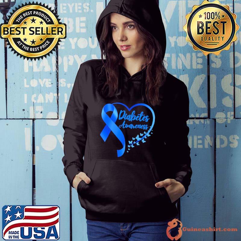 Diabetes Awareness Heart Butterflies s Hoodie