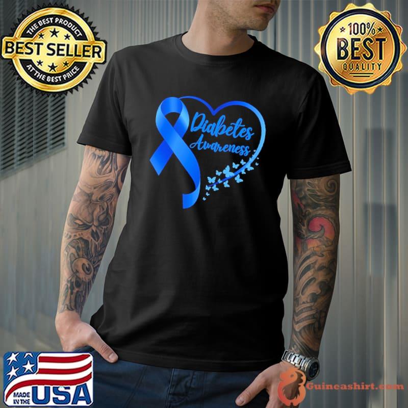 Diabetes Awareness Heart Butterflies shirt