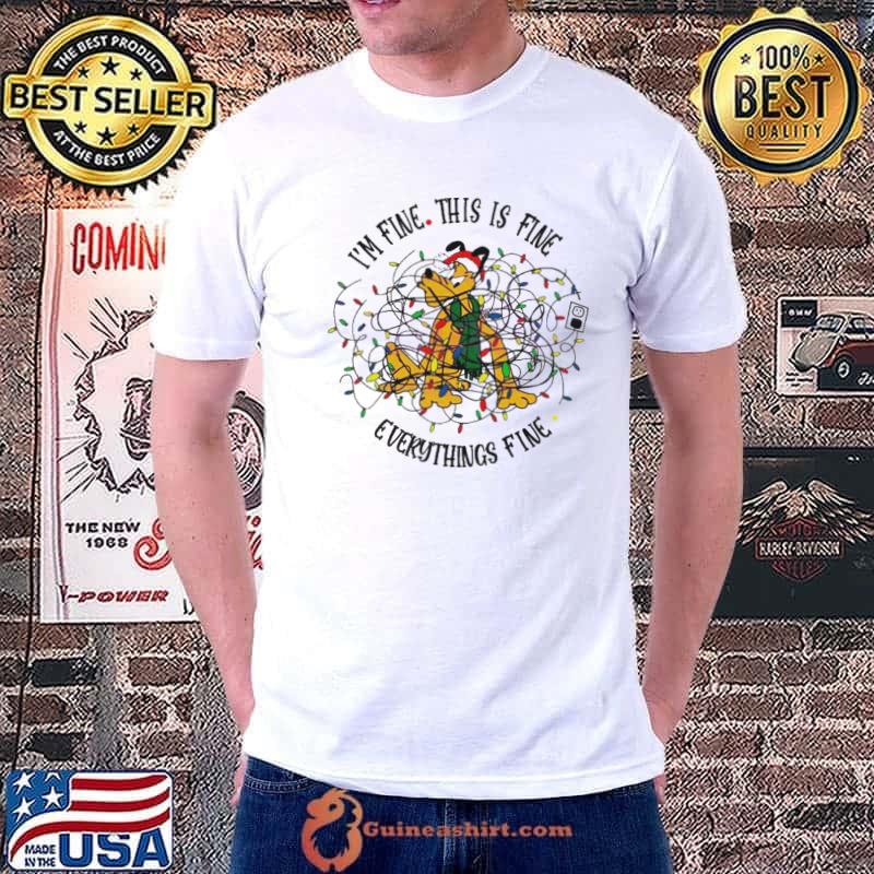Disney Pluto Is Fine Everythings Fine Christmas Light Shirt