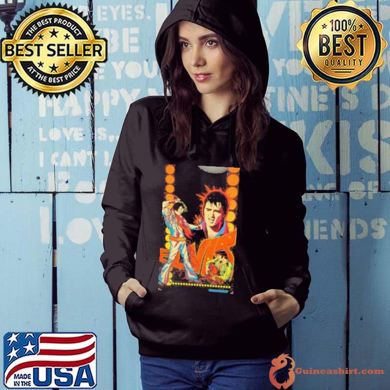 Elvis Presley Black Light Poster Framed 1975 s Hoodie