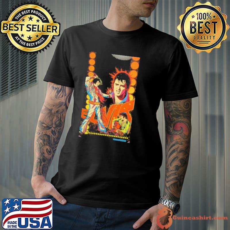 Elvis Presley Black Light Poster Framed 1975 shirt