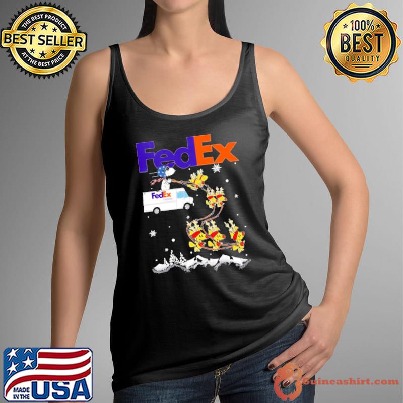 Fedex symbol snoopy riding reindeer woostock xmas s Tank Top