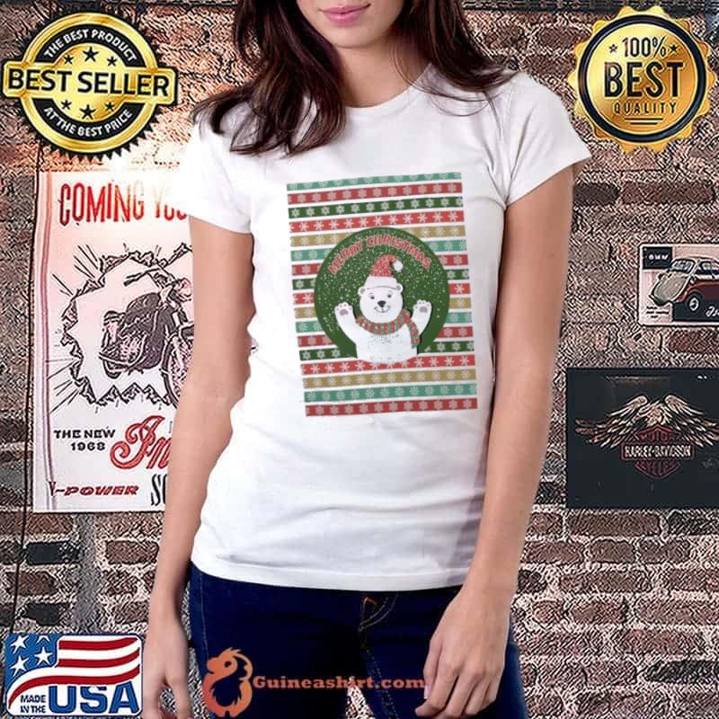 Festive Christmas Snow and Color Pattern Classic Shirt Ladiestee