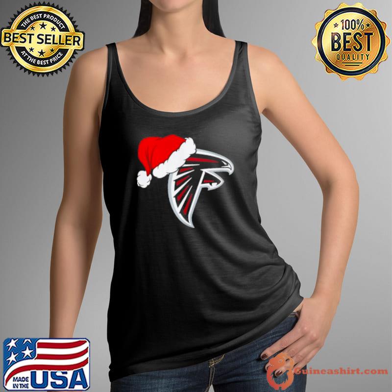 Funny atlanta Falcons logo Santa Hat Christmas 2023 Shirt Tank Top