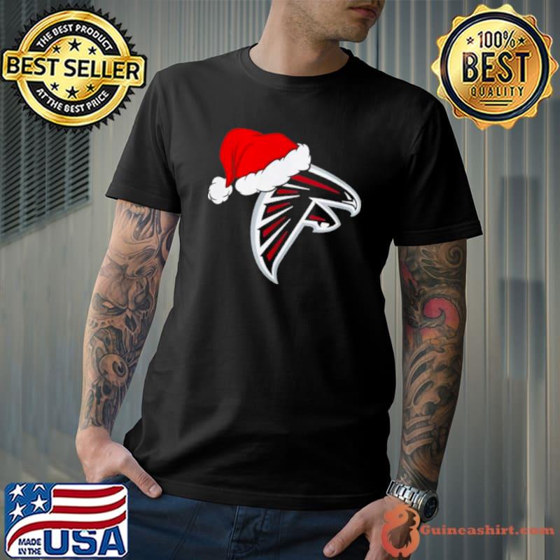 Funny atlanta Falcons logo Santa Hat Christmas 2023 Shirt