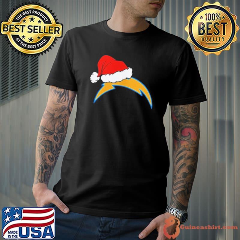 Funny los Angeles Chargers logo Santa Hat Christmas 2023 Shirt