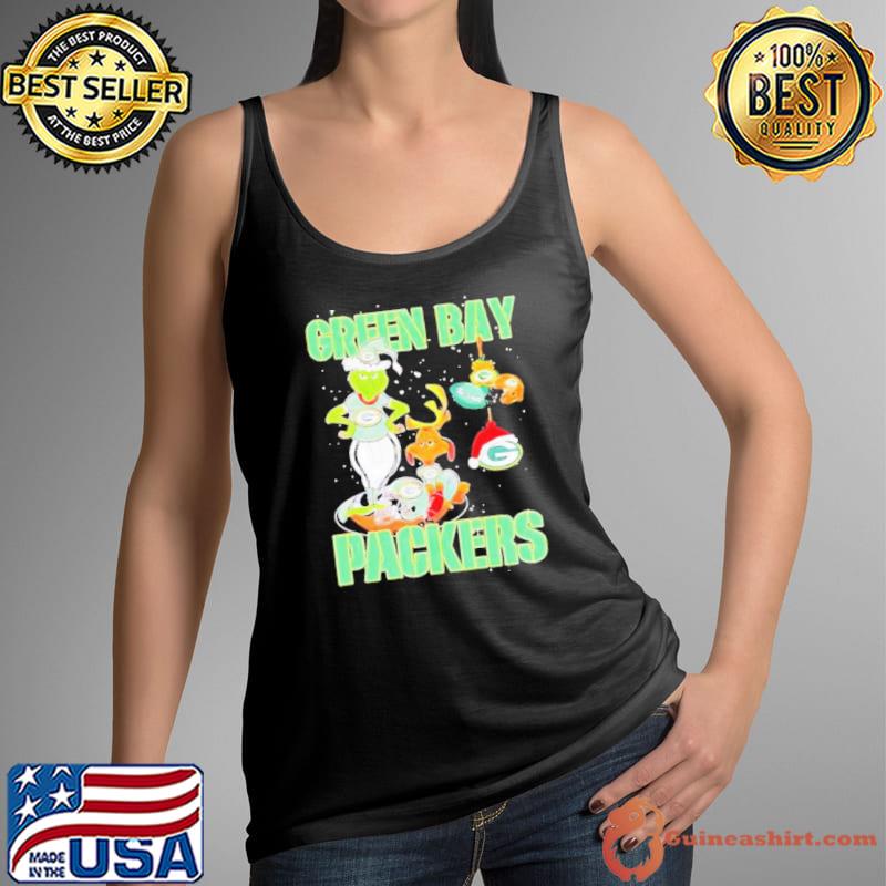 Green Bay Packers Grinch And Max NFL Christmas Essentials Shirt Tank Top