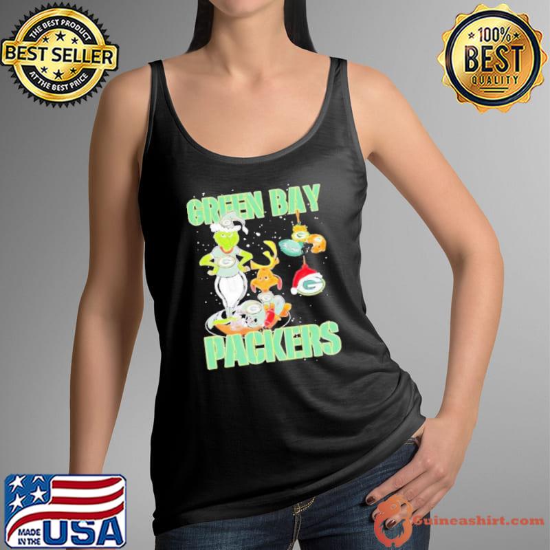 Green Bay Packers Grinch and Max NFL Christmas s Tank Top