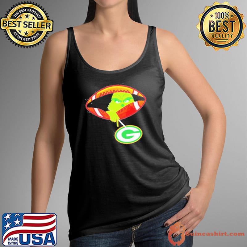 Green Bay Packers Grinch Football Zipper Funny Christmas Gift Shirt Tank Top