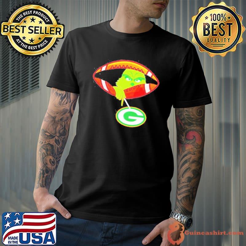 Green Bay Packers Grinch Football Zipper Funny Christmas Gift Shirt