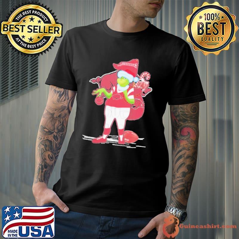 Grinch Hat Santa Arkansas Razorbacks Gift Christmas 2023 Shirt