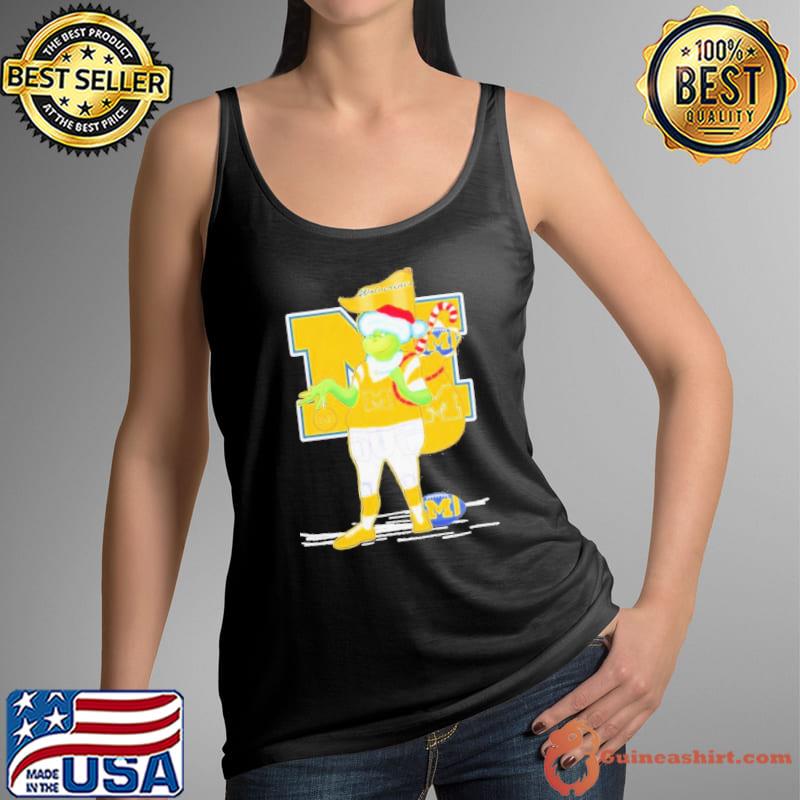 Grinch Hat Santa Michigan Wolverines Gift Christmas 2023 Shirt Tank Top