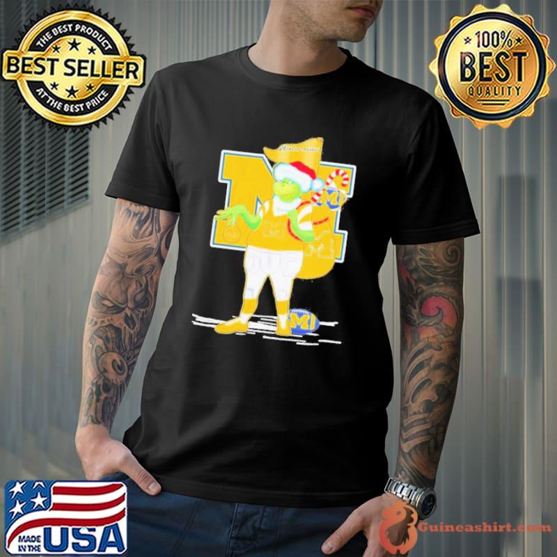 Grinch Hat Santa Michigan Wolverines Gift Christmas 2023 Shirt
